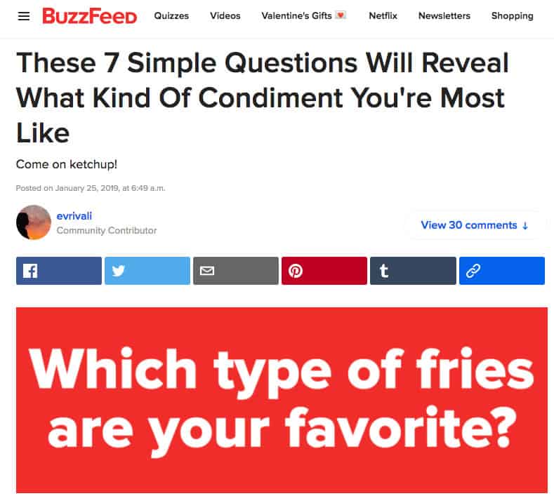 buzzfeed quiz for reader engagement ideas