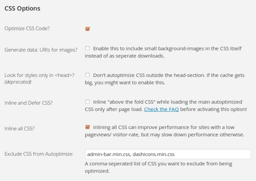 optimize css wordpress