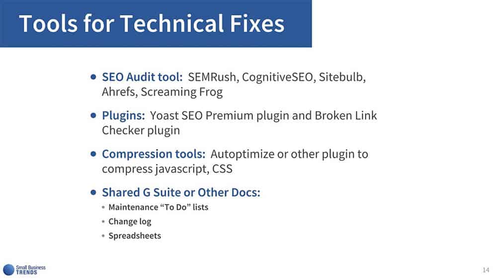 ools and plugins to assist with their technical fixes